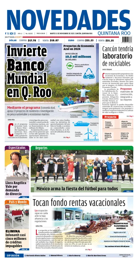 Portada de Novedades Quintana Roo