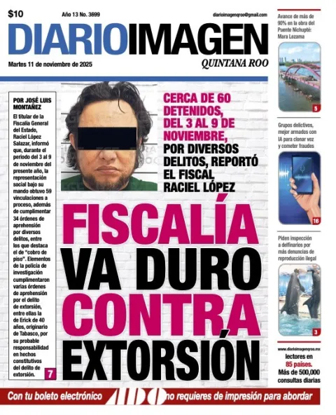 Portada de Diario Imagen Quintana Roo del martes, 11 de noviembre de 2025