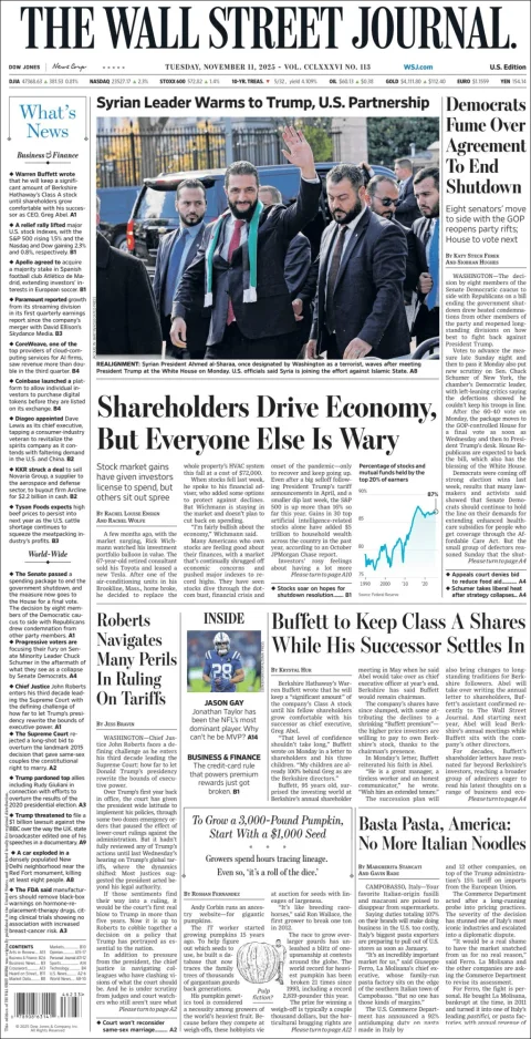 Portada de The Wall Street Journal