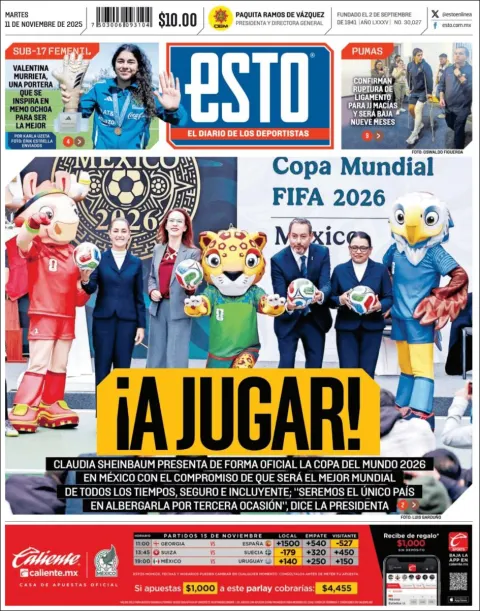 Portada de Esto del martes, 11 de noviembre de 2025