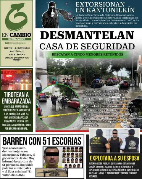 Portada de En Cambio - Quintana Roo (contraportada) del martes, 11 de noviembre de 2025