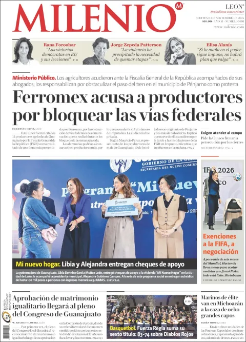 Portada de Milenio Leon del martes, 11 de noviembre de 2025