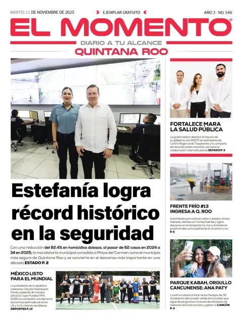 Portada de El Momento Quintana Roo del martes, 11 de noviembre de 2025