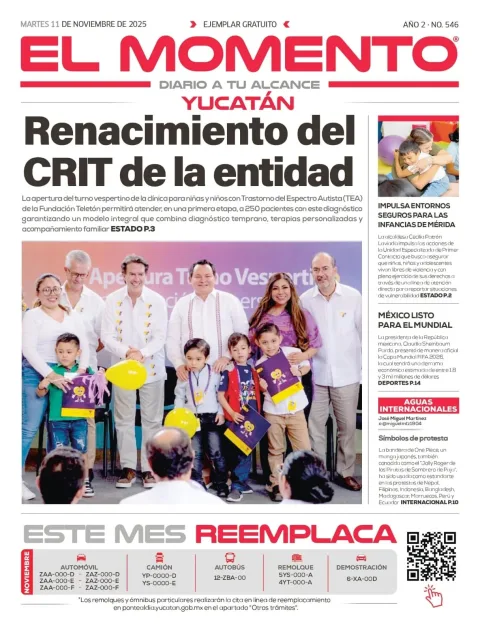 Portada de El Momento Yucatan del martes, 11 de noviembre de 2025