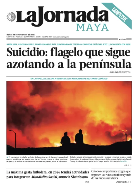 Portada de La Jornada Maya Campeche del martes, 11 de noviembre de 2025