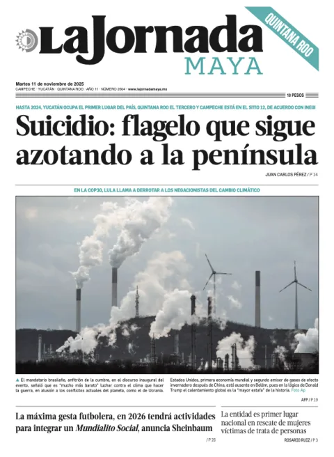 Portada de La Jornada Maya Quintana Roo del martes, 11 de noviembre de 2025