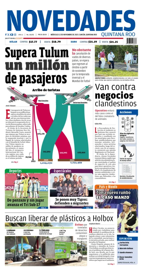 Portada de Novedades Quintana Roo