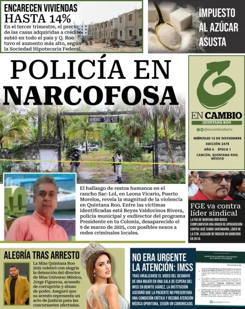Portada de En Cambio - Quintana Roo (contraportada) del miércoles, 12 de noviembre de 2025