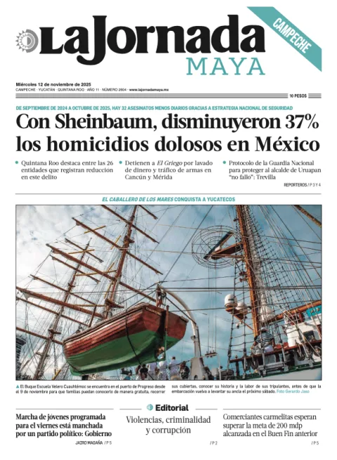 Portada de La Jornada Maya Campeche del miércoles, 12 de noviembre de 2025