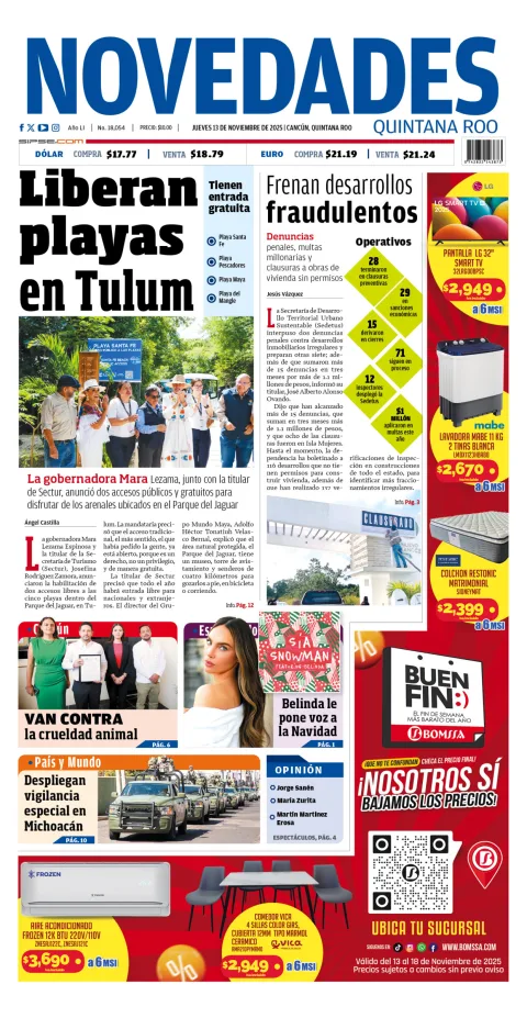 Portada de Novedades Quintana Roo