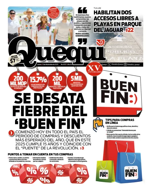 Portada de Quequi del jueves, 13 de noviembre de 2025