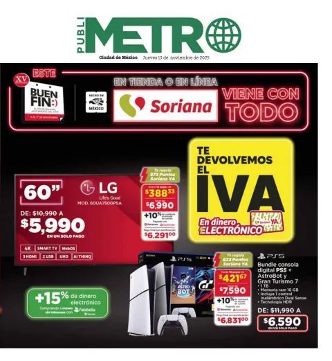 Portada de Publimetro Nacional del 2025-11-13