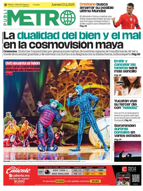Portada de Publimetro Merida del jueves, 13 de noviembre de 2025