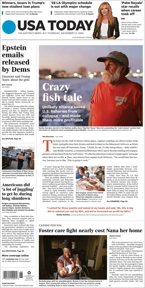 Portada de Usa Today