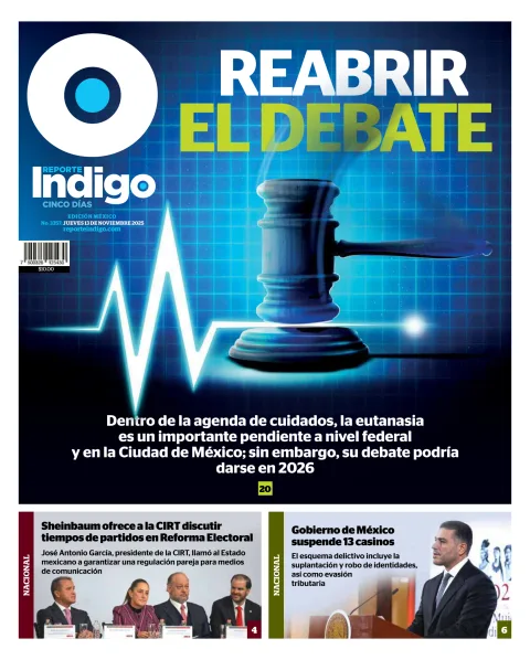 Portada de Reporte Indigo Nacional del jueves, 13 de noviembre de 2025