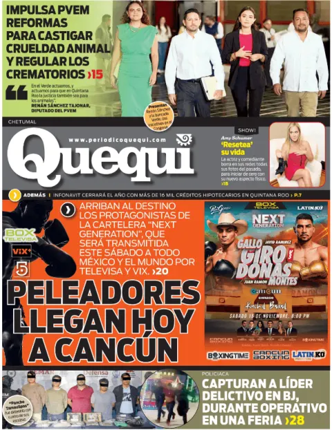 Portada de Quequi (contraportada) del jueves, 13 de noviembre de 2025