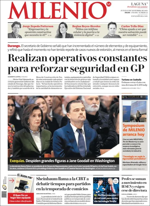 Portada de Milenio Laguna del jueves, 13 de noviembre de 2025