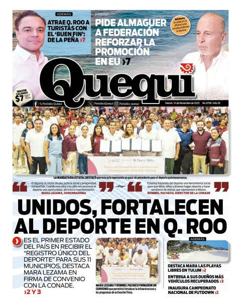 Portada de Quequi del viernes, 14 de noviembre de 2025