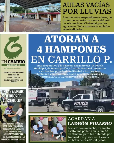 Portada de En Cambio - Quintana Roo (contraportada) del viernes, 14 de noviembre de 2025