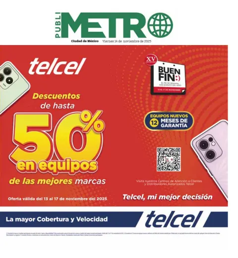 Portada de Publimetro Nacional del viernes, 14 de noviembre de 2025