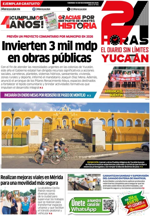 Portada de 24 Horas Yucatan