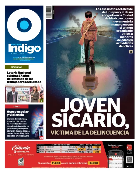 Portada de Reporte Indigo Nacional del viernes, 14 de noviembre de 2025
