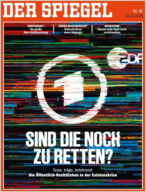 Portada de Der Spiegel del viernes, 14 de noviembre de 2025