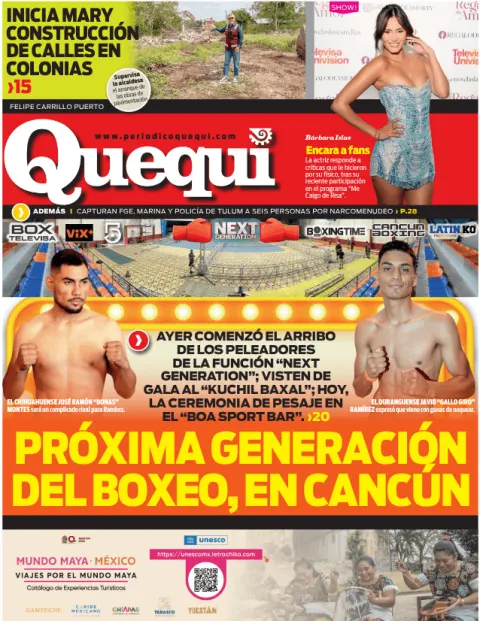 Portada de Quequi (contraportada) del viernes, 14 de noviembre de 2025
