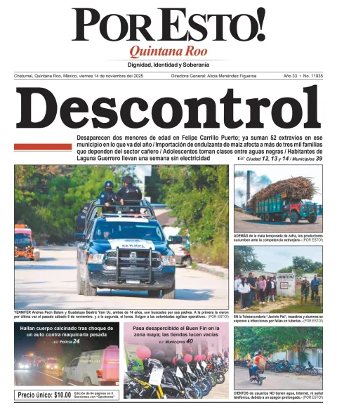 Portada de Por Esto (quintana Roo Chetumal)