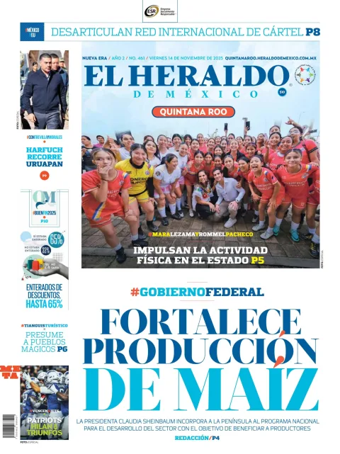 Portada de El Heraldo de Mexico - Quintana Roo