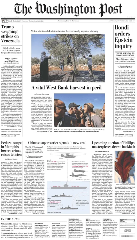 Portada de The Washington Post