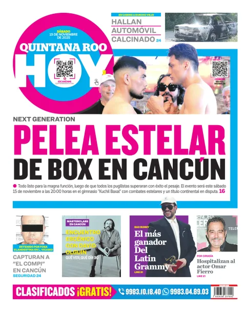 Portada de Quintana Roo Hoy (contraportada)