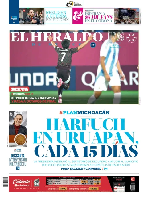 Portada de El Heraldo de Mexico