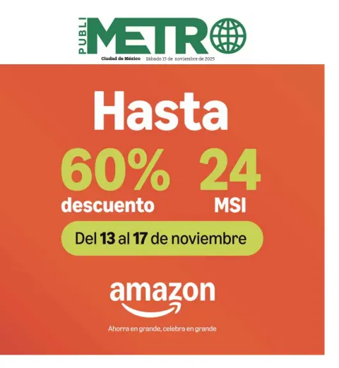 Portada de Publimetro Nacional del sábado, 15 de noviembre de 2025