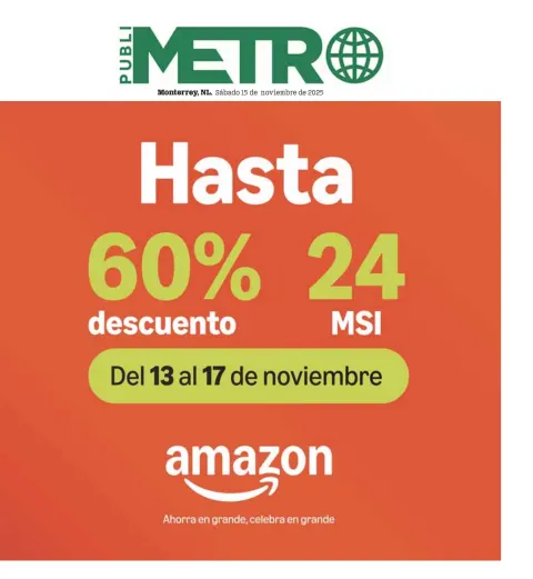 Portada de Publimetro Monterrey del sábado, 15 de noviembre de 2025
