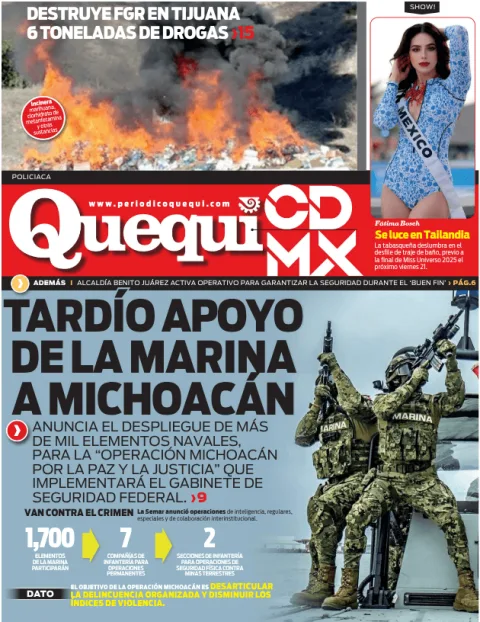 Portada de Quequi CDMX (contraportada) del sábado, 15 de noviembre de 2025