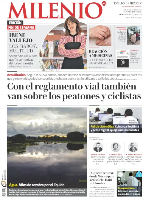 Portada de Milenio Edo de Mexico del domingo, 16 de noviembre de 2025