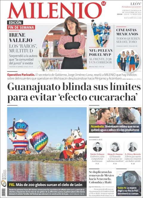 Portada de Milenio Leon del sábado, 15 de noviembre de 2025