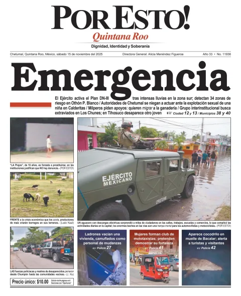 Portada de Por Esto (quintana Roo Chetumal)