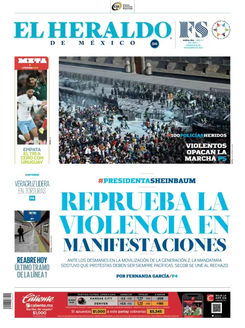 Portada de El Heraldo de Mexico