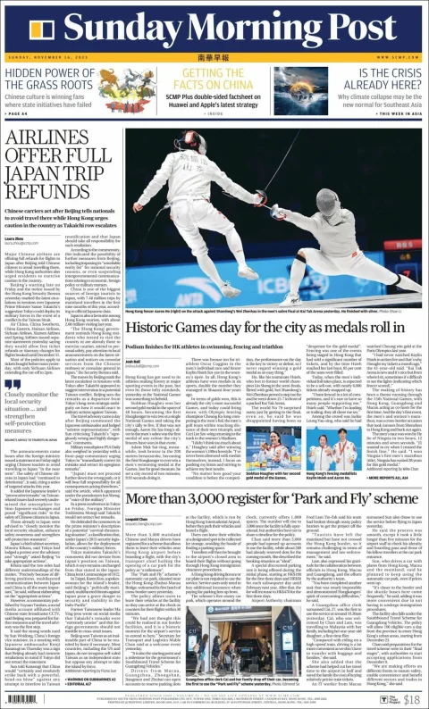 Portada de South China Morning Post del 2025-11-16