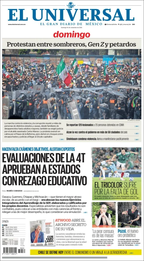 Portada de El Universal