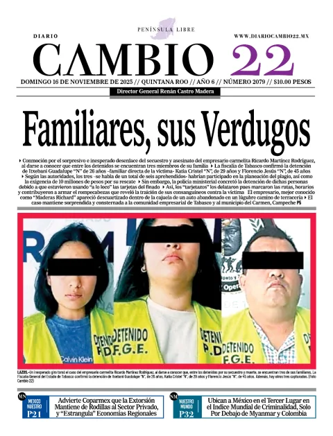 Portada de Diario Cambio 22 (contraportada)