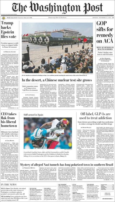 Portada de The Washington Post