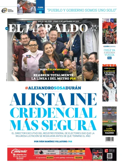 Portada de El Heraldo de Mexico