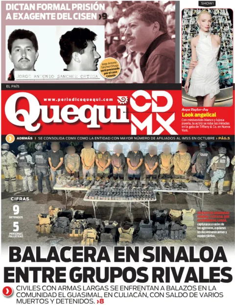 Portada de Quequi CDMX (contraportada) del lunes, 17 de noviembre de 2025