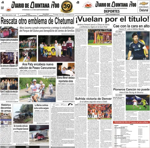 Portada de Diario de Quintana Roo (portada)