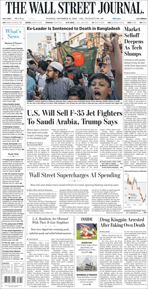 Portada de The Wall Street Journal