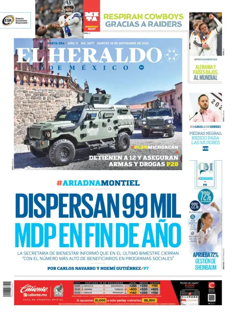 Portada de El Heraldo de Mexico