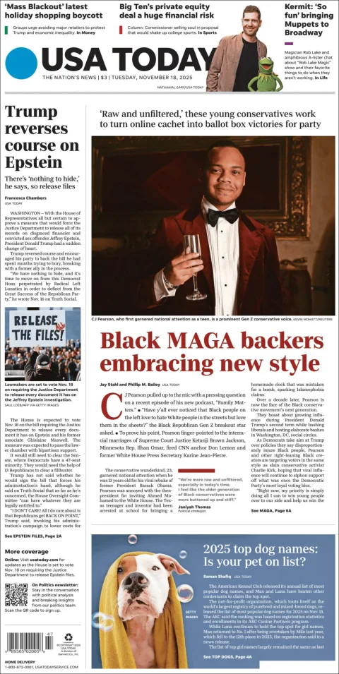 Portada de Usa Today